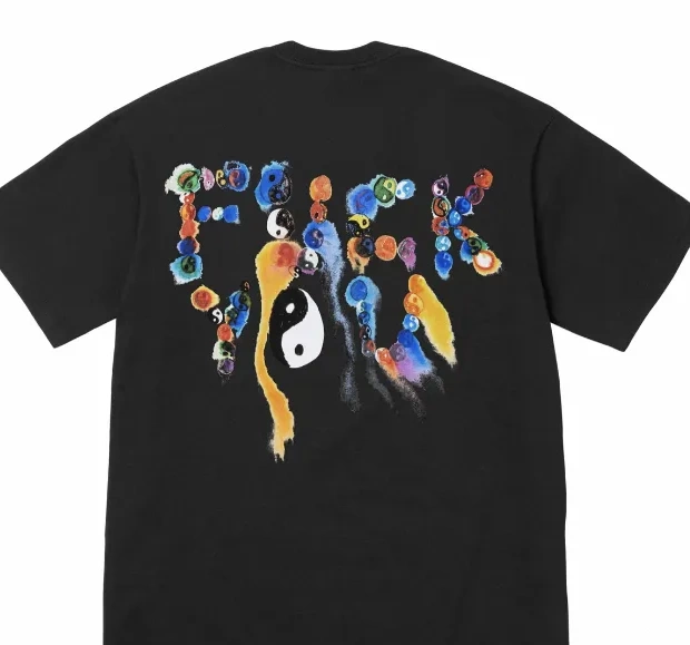 Printed Yin and White TEE S M L Chi XL YIN YANG Black Tai Yang 23FW 0627